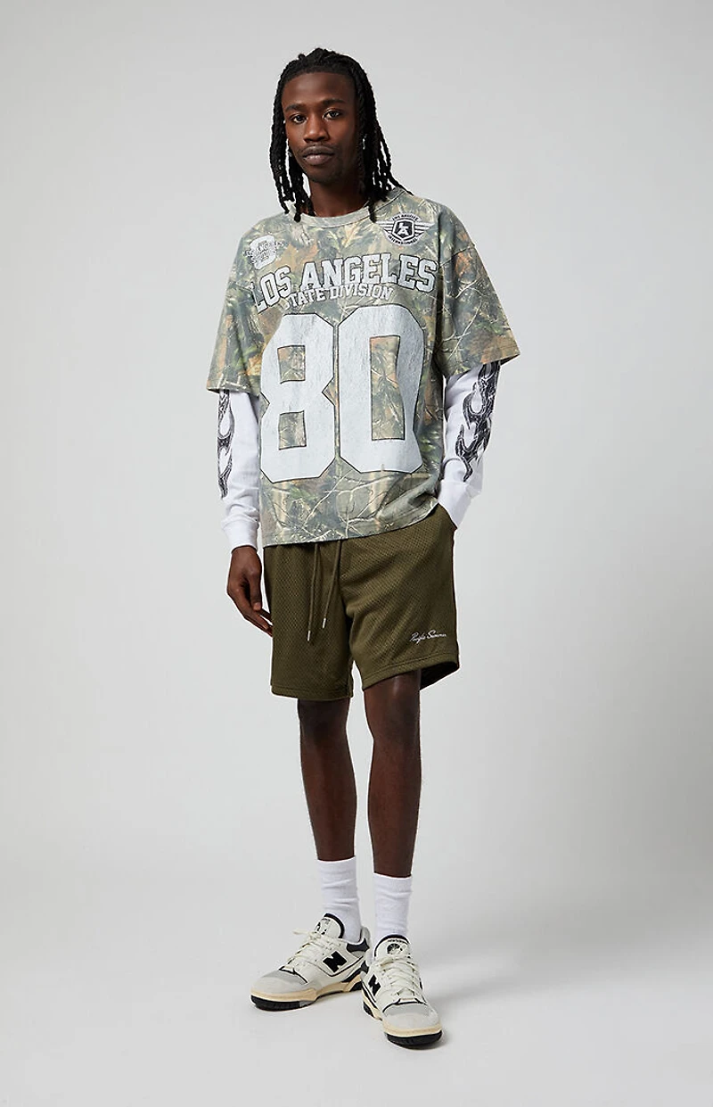 Pacsun Olive Pacific Sunwear Aaron Mesh Volley Shorts
