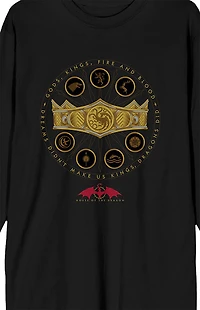 House of the Dragon Gold Crown Long Sleeve T-Shirt