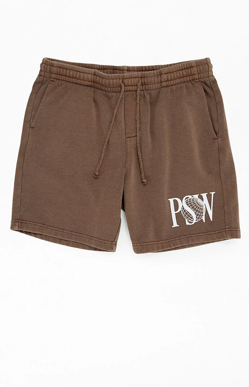 Pacsun PSW Brown Fleece Volley Sweat Shorts