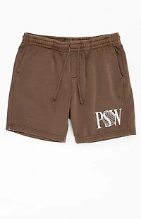 Pacsun PSW Brown Fleece Volley Sweat Shorts