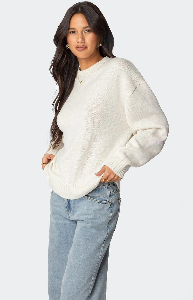 Edikted Rutie Bow Patch Sweater