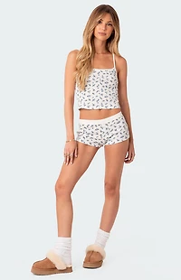 Edikted Pamper Waffle Micro Shorts