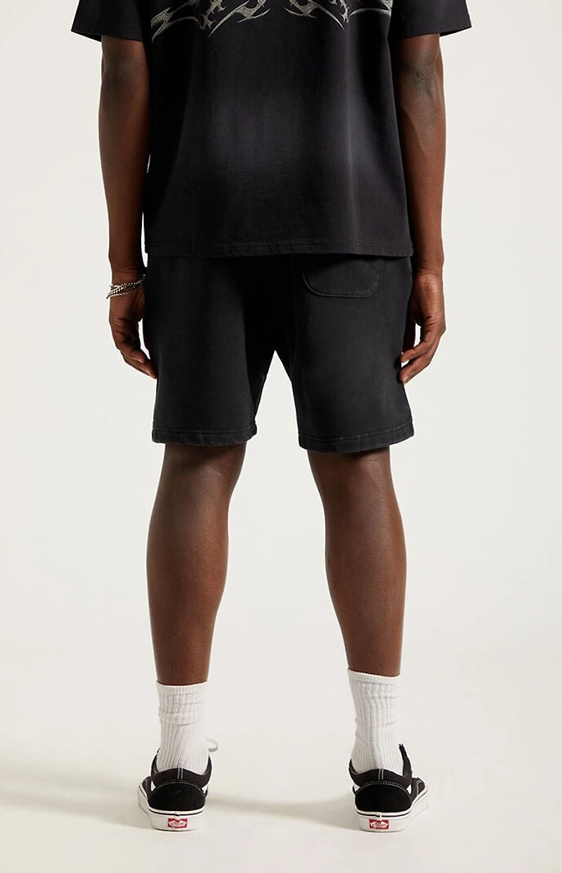 Pacsun Black Graphic Fleece Volley Sweat Shorts