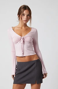 Third Charm Maya Long Sleeve Keyhole Top