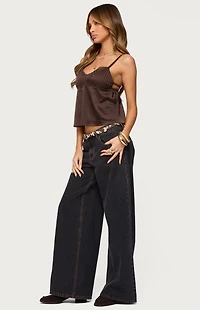 Edikted Blanca Satin Lace Trim Tank Top