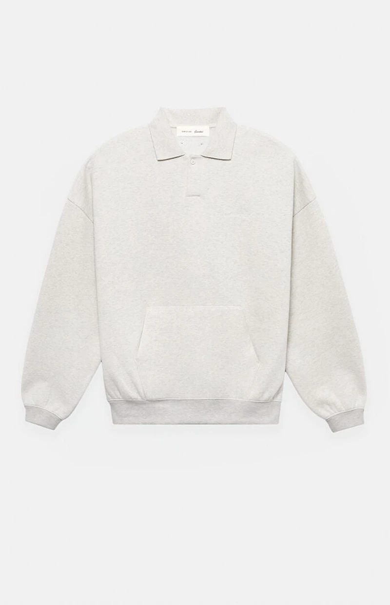 Fear of God ESSENTIALS Oatmeal Heather Signature '90s Polo Sweatshirt
