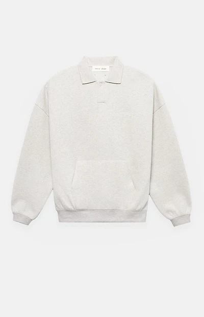 Fear of God ESSENTIALS Oatmeal Heather Signature '90s Polo Sweatshirt