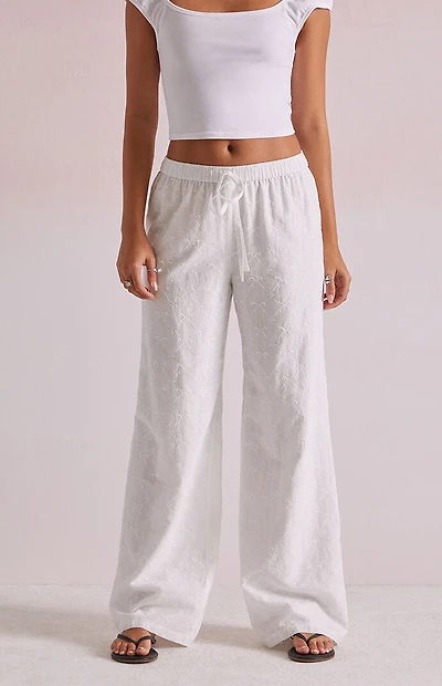 Beverly and Beck Bow Embroidered Lounge Pants