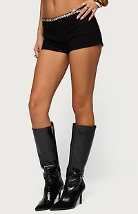 Edikted Marea Iridescent Button Shorts