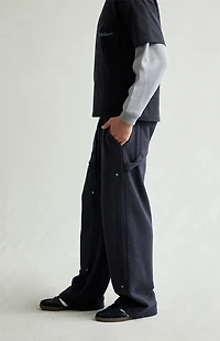 Pacsun Black Paneled Carpenter Fleece Extreme Baggy Sweatpants