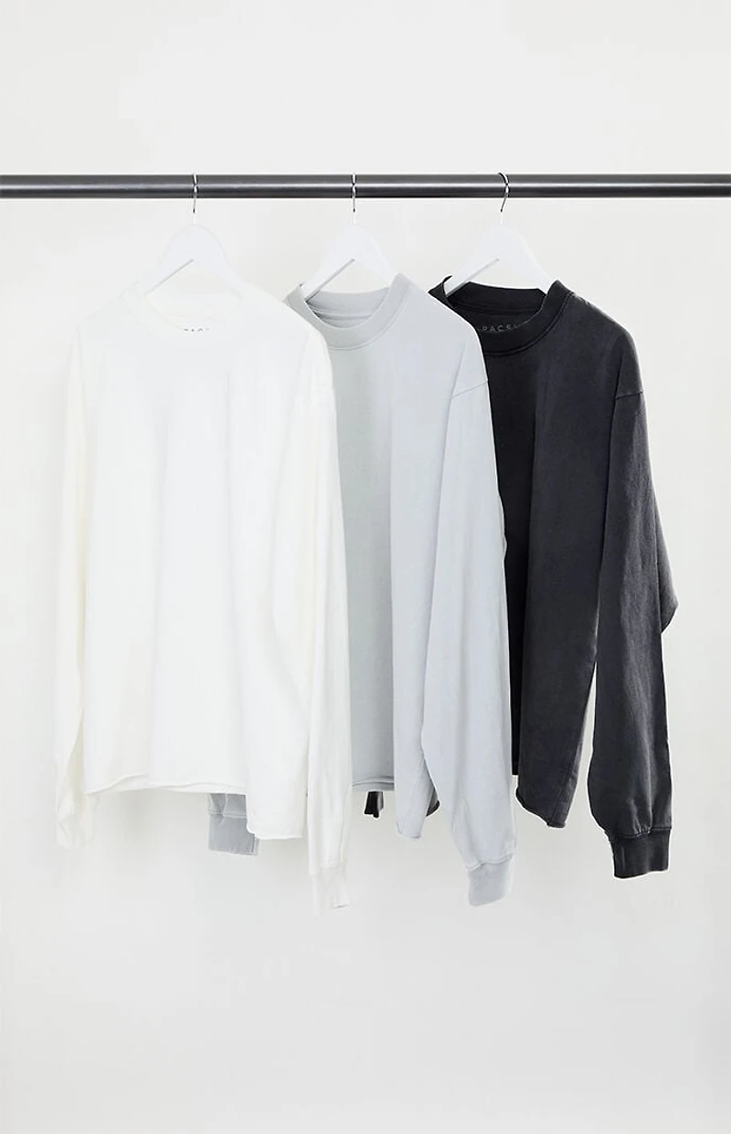 Pacsun 3 Pack Premium Cropped Long Sleeve Shirts