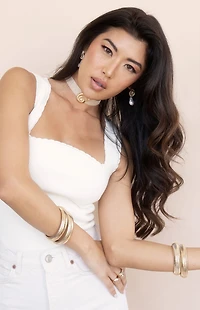 Ettika Nautilus Shell Velvet Choker