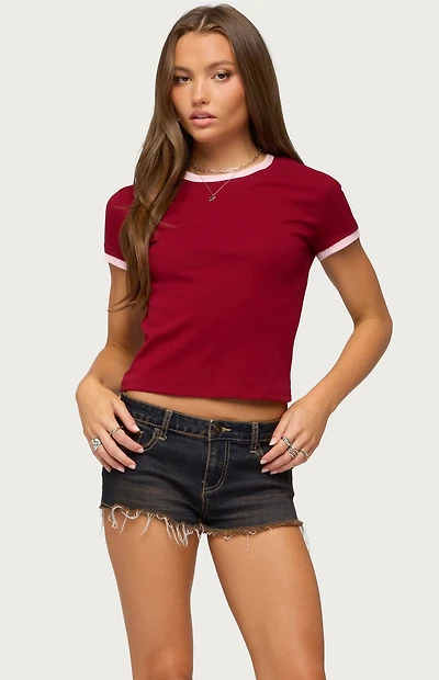 Edikted Opaline Contrast T-Shirt