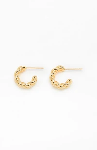 LA Hearts 14K Gold Plated Braided Hoop Earrings