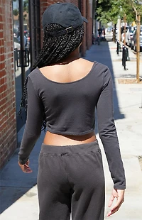 John Galt Black Jillian Long Sleeve Top