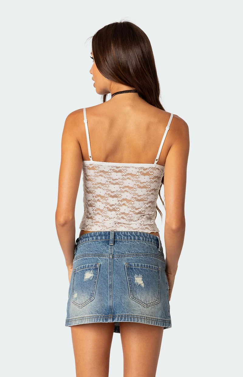Edikted Eira Sheer Lace Tank Top