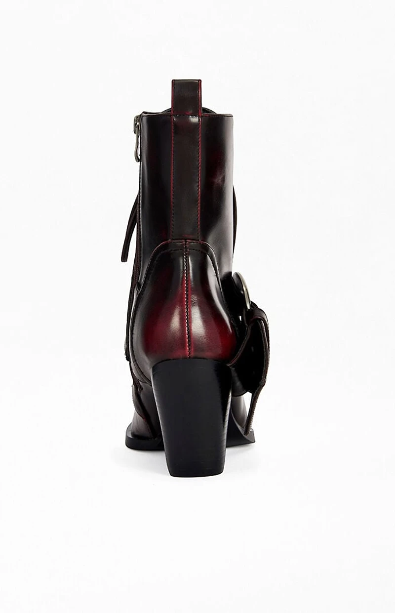 AZALEA WANG Women's Morgan Merlot Block Booties