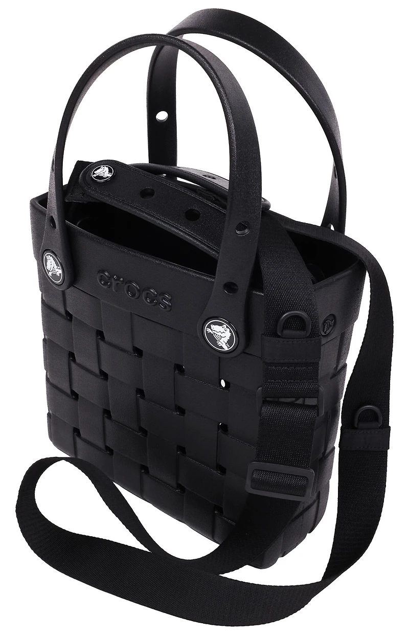 Crocs Black Small Woven Crocssbody Tote Bag