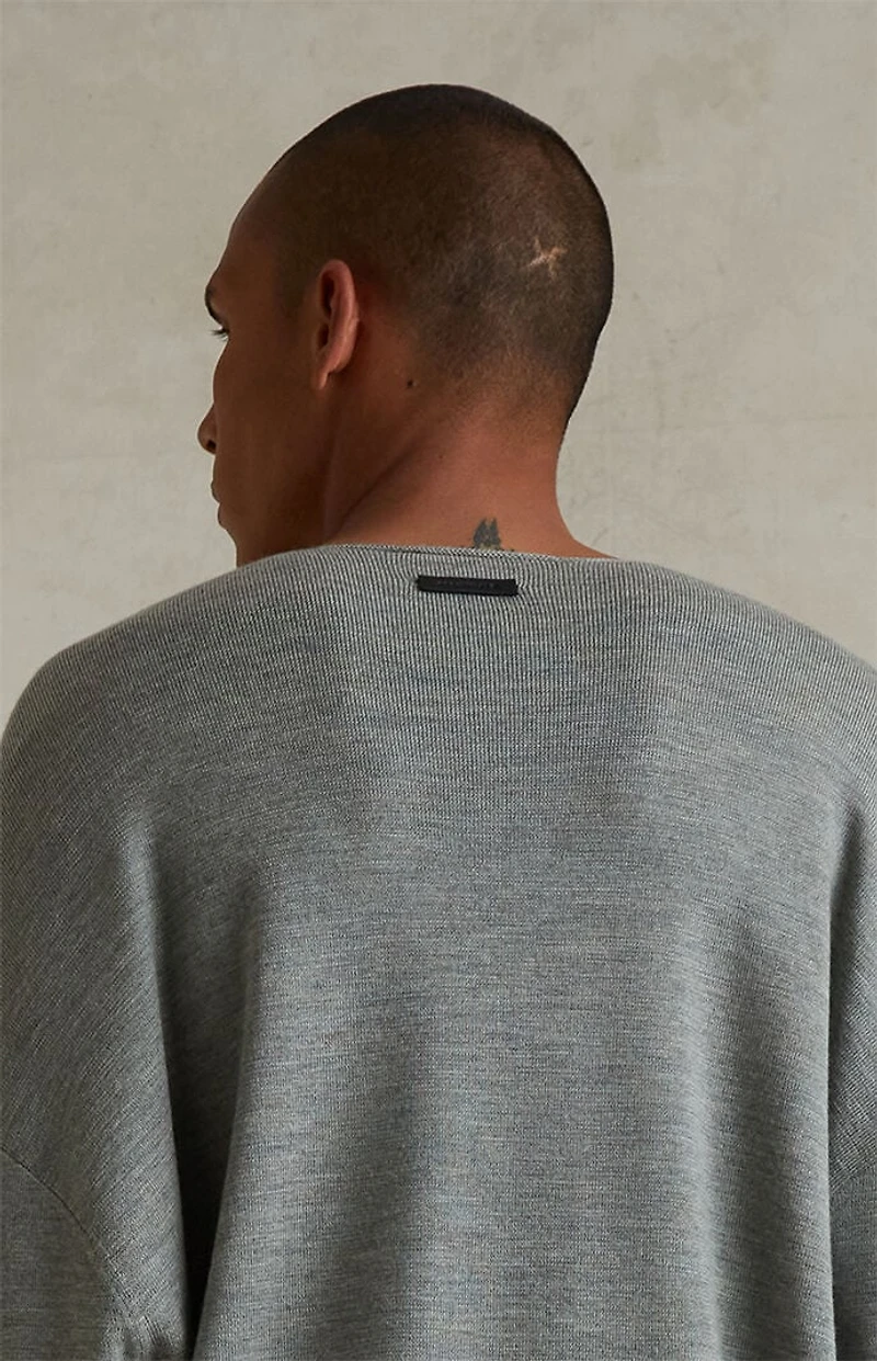 Fear of God ESSENTIALS Concrete Heather Merino Wool Crew Neck Sweater