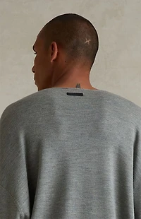 Fear of God ESSENTIALS Concrete Heather Merino Wool Crew Neck Sweater