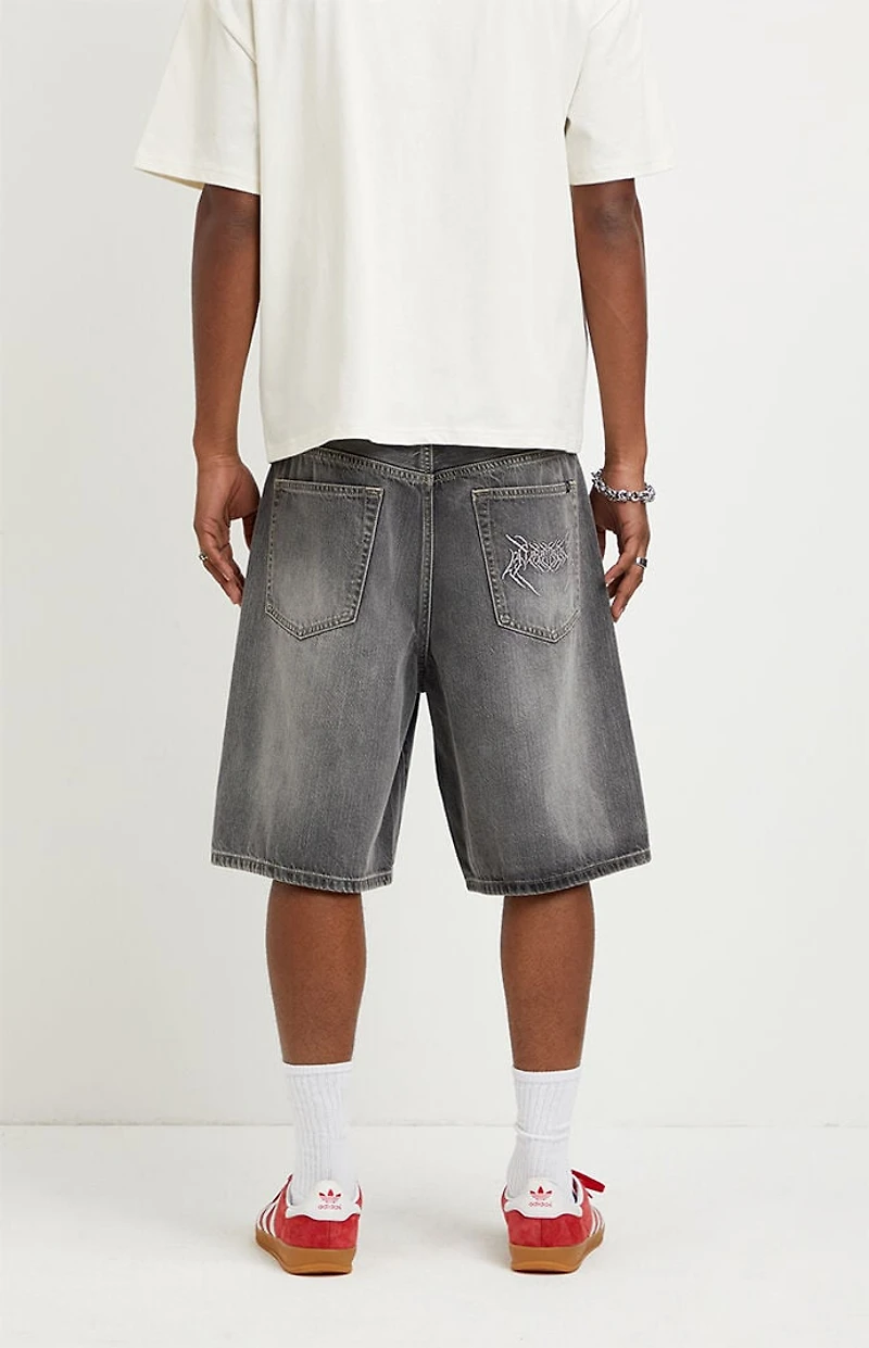 Pacsun Parker Baggy Jean Shorts Black Wash