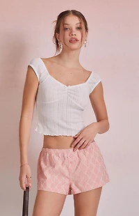 Beverly and Beck Embroidered Micro Shorts