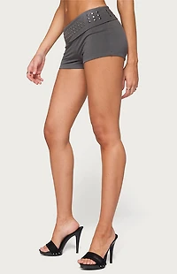 Edikted Amy Studded Foldover Shorts