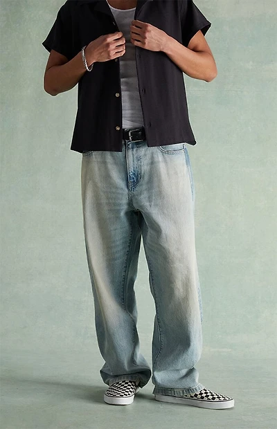 RARE DNM EDIT Washed Light Blue Baggy Jeans