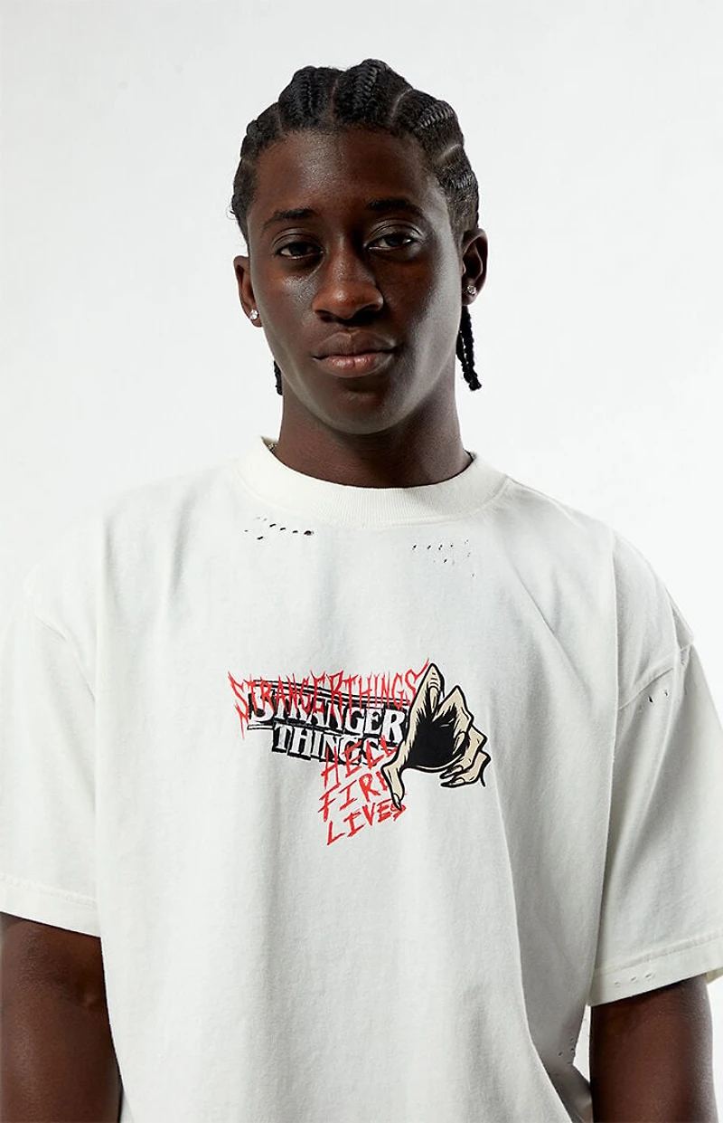 Netflix x Stranger Things Invite Hellfire Club Ripped T-Shirt