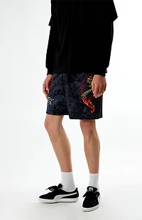 Ed Hardy Cobra Flame Mesh Shorts
