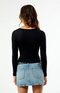 Your Favorite Gianna Plunge V-Neck Long Sleeve Top