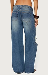 Edikted Eunia Studded Low Rise Baggy Jeans