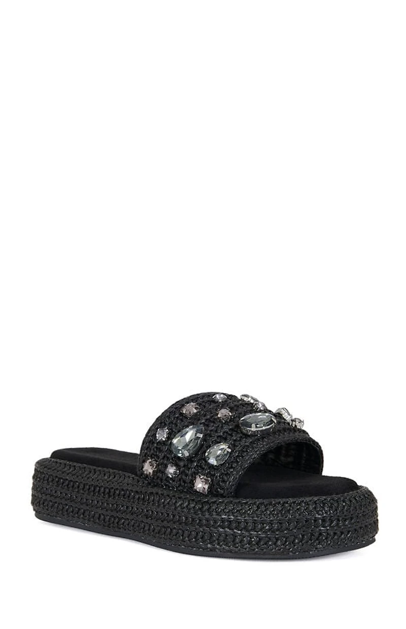 AZALEA WANG Women's Black Baste Sandals