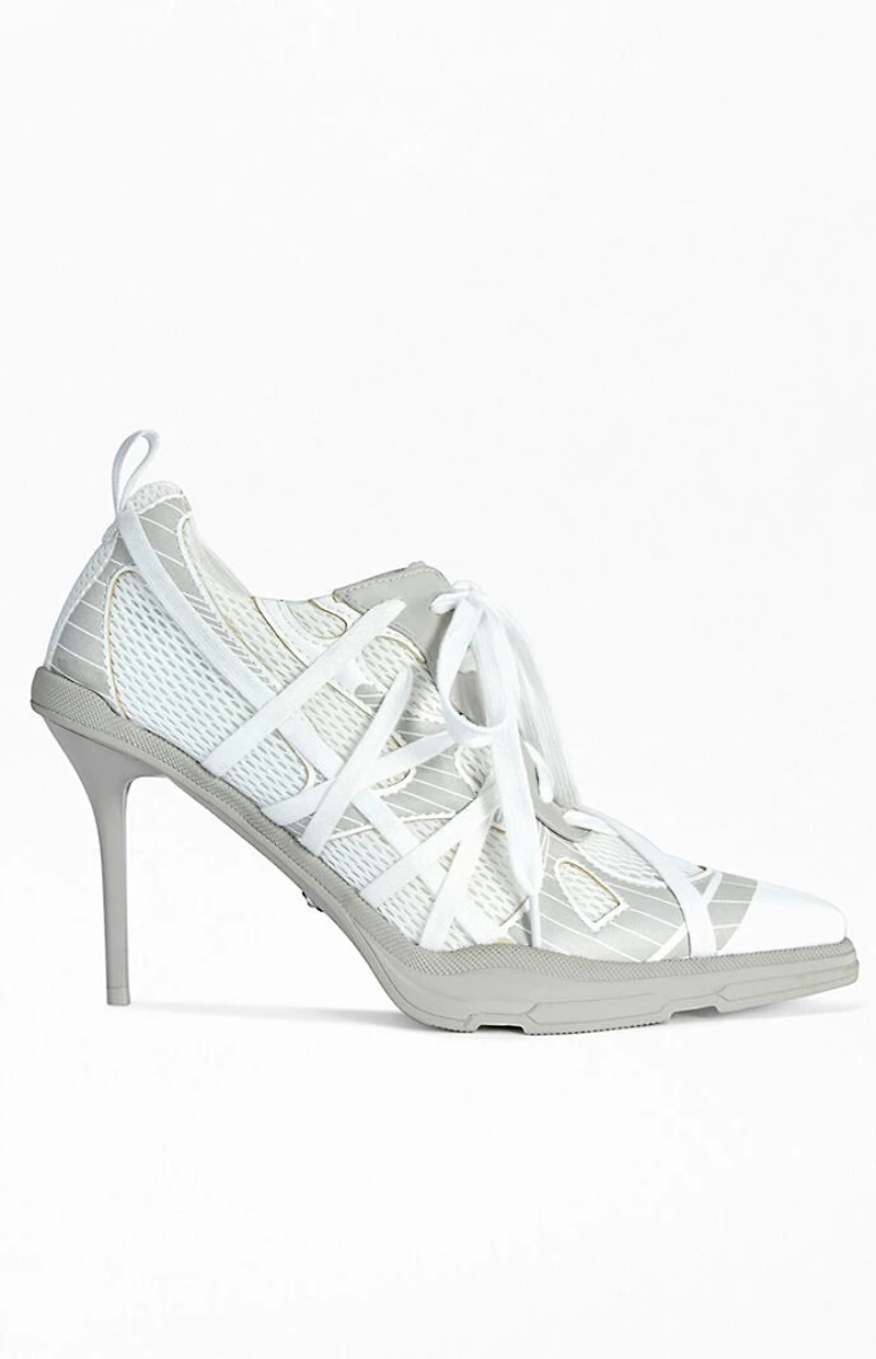 AZALEA WANG Women's Crosswalk Light Grey Point-Toe Stiletto Pumps