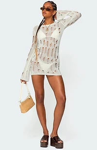 Edikted Manuela Distressed Knit Mini Dress