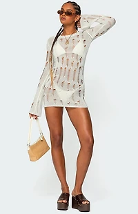 Edikted Manuela Distressed Knit Mini Dress