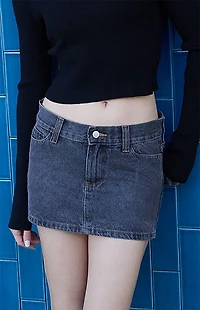 John Galt Gray Malia Denim Mini Skirt