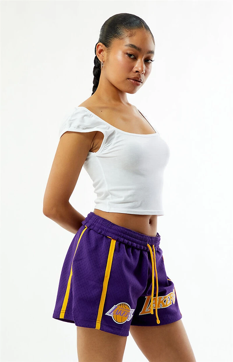 Mitchell & Ness NBA LA Lakers Mesh Jump Basketball Shorts