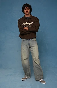 Pacsun Mason Baggy Barrel Jeans Medium Blue Tinted