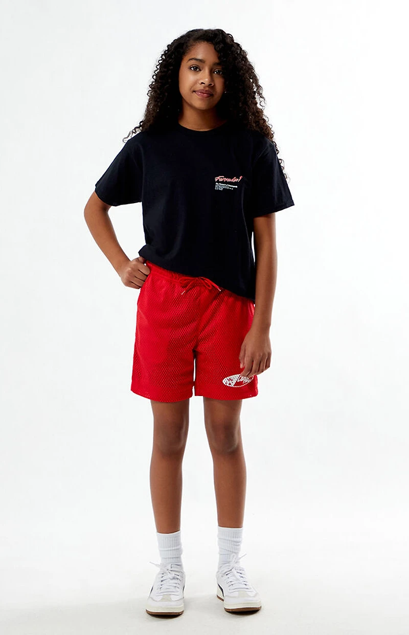 Pacsun Kids Club Pac Red Mesh Soccer Shorts
