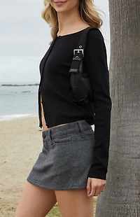 John Galt Noemi Wool Mini Skirt