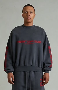 Fear of God ESSENTIALS Iron Gray Crew Neck Cropped Relaxed Sweatshirt