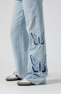 Pacsun Casey Low Rise Baggy Jeans Butterfly Light Indigo