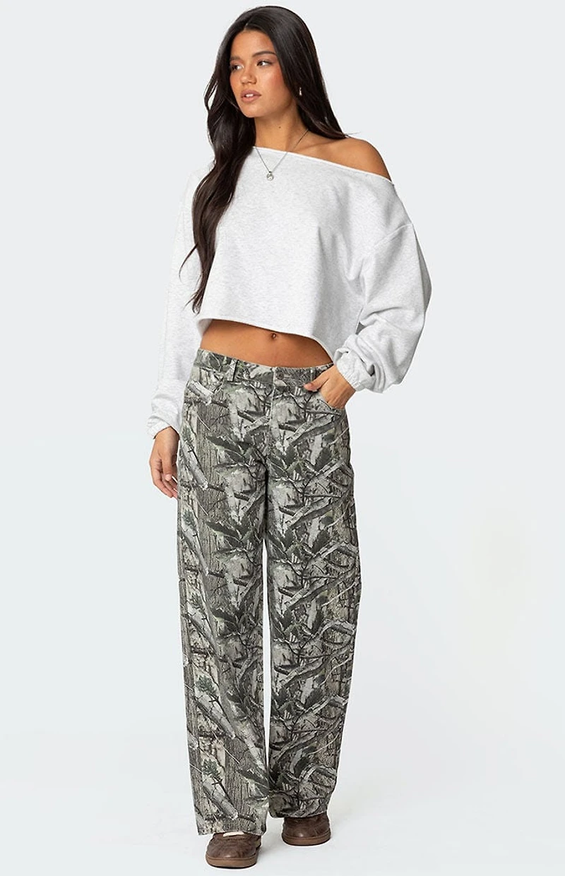 Edikted Aveline Off Shoulder Light Sweatshirt