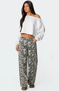 Edikted Aveline Off Shoulder Light Sweatshirt