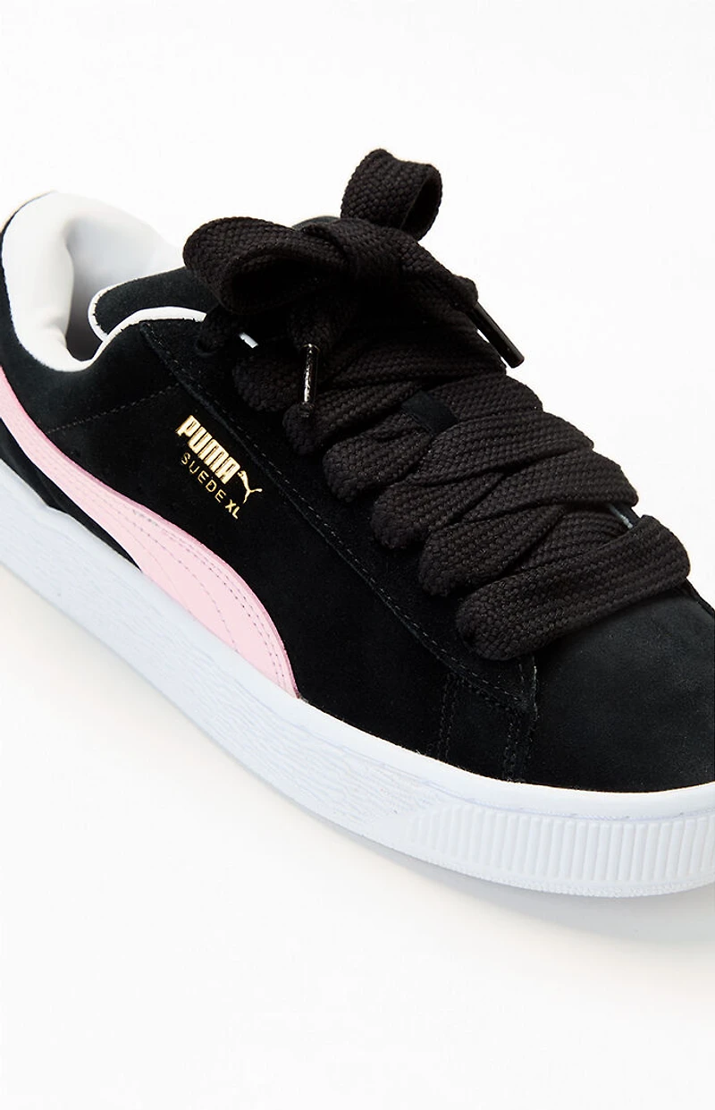 Puma Women's Black & Pink Suede XL Sneakers