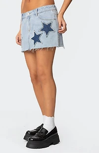 Edikted Shining Star Denim Mini Skirt
