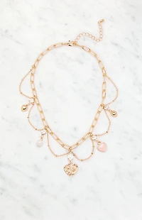 LA Hearts Karina Gold Charm Necklace