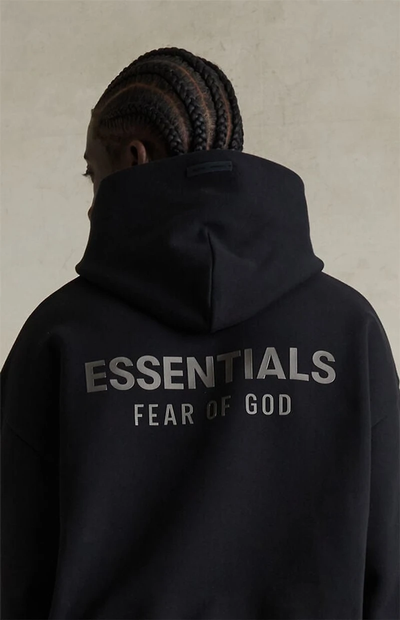 Fear of God ESSENTIALS Jet Black Classic Fleece Hoodie