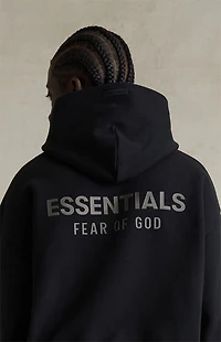 Fear of God ESSENTIALS Jet Black Classic Fleece Hoodie